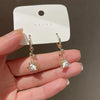 LATS   Exquisite White Flower Splicing Hoop Earrings for Women  Versatile C Earrings Korean Trend Elegant Jewelry