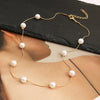 LATS Beads Women's Neck Chain Kpop Pearl Choker Necklace Gold Color Goth Chocker Jewelry Pendant Necklaces  Collar for Girl