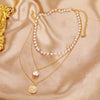 LATS Beads Women's Neck Chain Kpop Pearl Choker Necklace Gold Color Goth Chocker Jewelry Pendant Necklaces  Collar for Girl