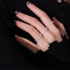 LATS Light   Popular Silver Colour Sparkling Rings for Women  Jewelry Wedding Party Birthday Gift Accessories