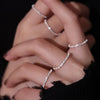 LATS Light   Popular Silver Colour Sparkling Rings for Women  Jewelry Wedding Party Birthday Gift Accessories