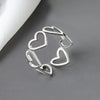 LIVVY Silver Color Love Heart Shell Finger Ring For Women  Party Wedding Jewelry Ring Gift  Trend