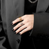 LIVVY Silver Color Wedding Rings Simple Geometric Multilayer Winding Handmade Jewelry for Women Size  Adjustable  Tre
