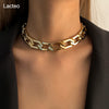 Lacteo Neo Gothic Geometric Rhombus O Shape Choker Necklace For Women  Trendy Neck Clavicle Chain Jewelry Necklace