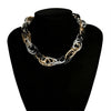 Lacteo Punk Multi Layered Gold Color Chain Choker Necklace Jewelry for Women Hip Hop Big Thick Chunky Clavicle Chain Necklace