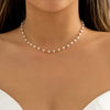 Lacteo Trendy Gold Color Petals Shape Short Neck Chain Necklace Choker for Women Jewelry Collar Clavicle Necklaces Gifts Party