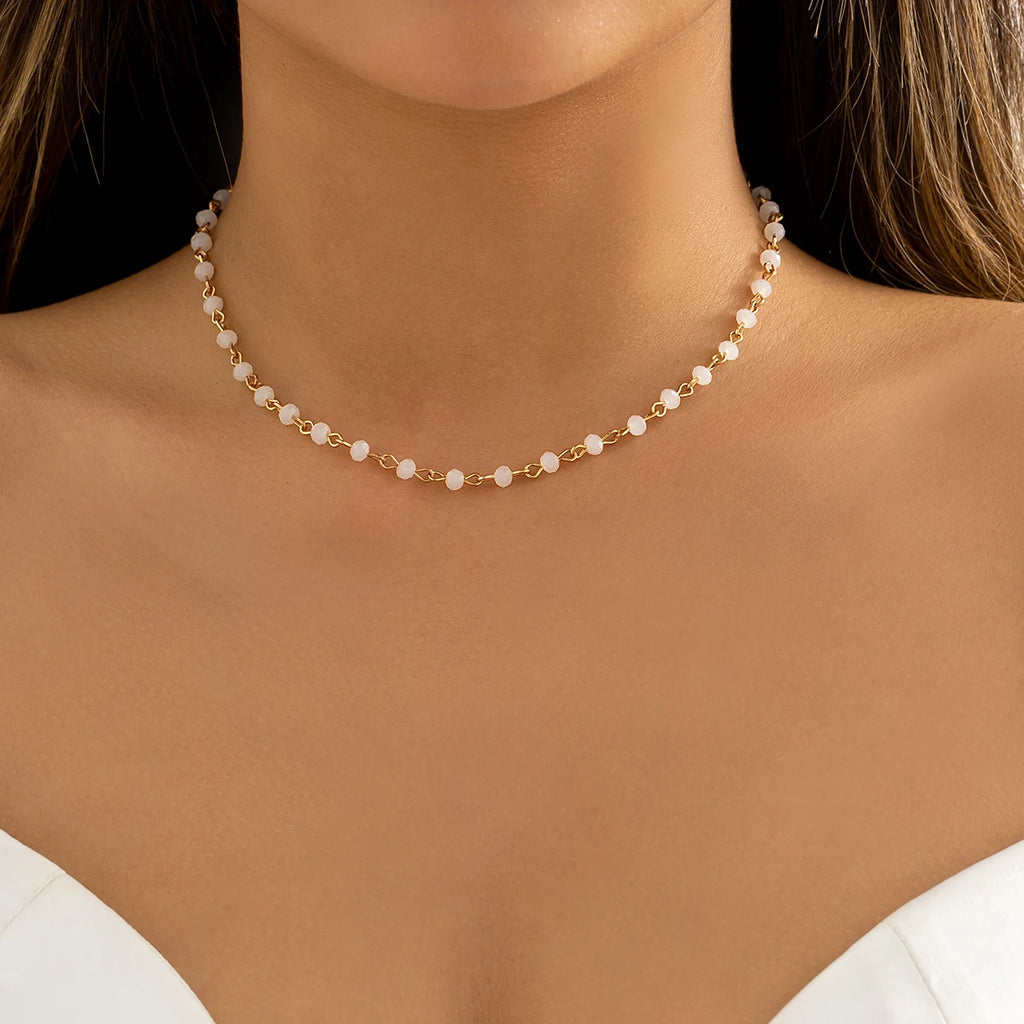 Lacteo Trendy Gold Color Petals Shape Short Neck Chain Necklace Choker for Women Jewelry Collar Clavicle Necklaces Gifts Party