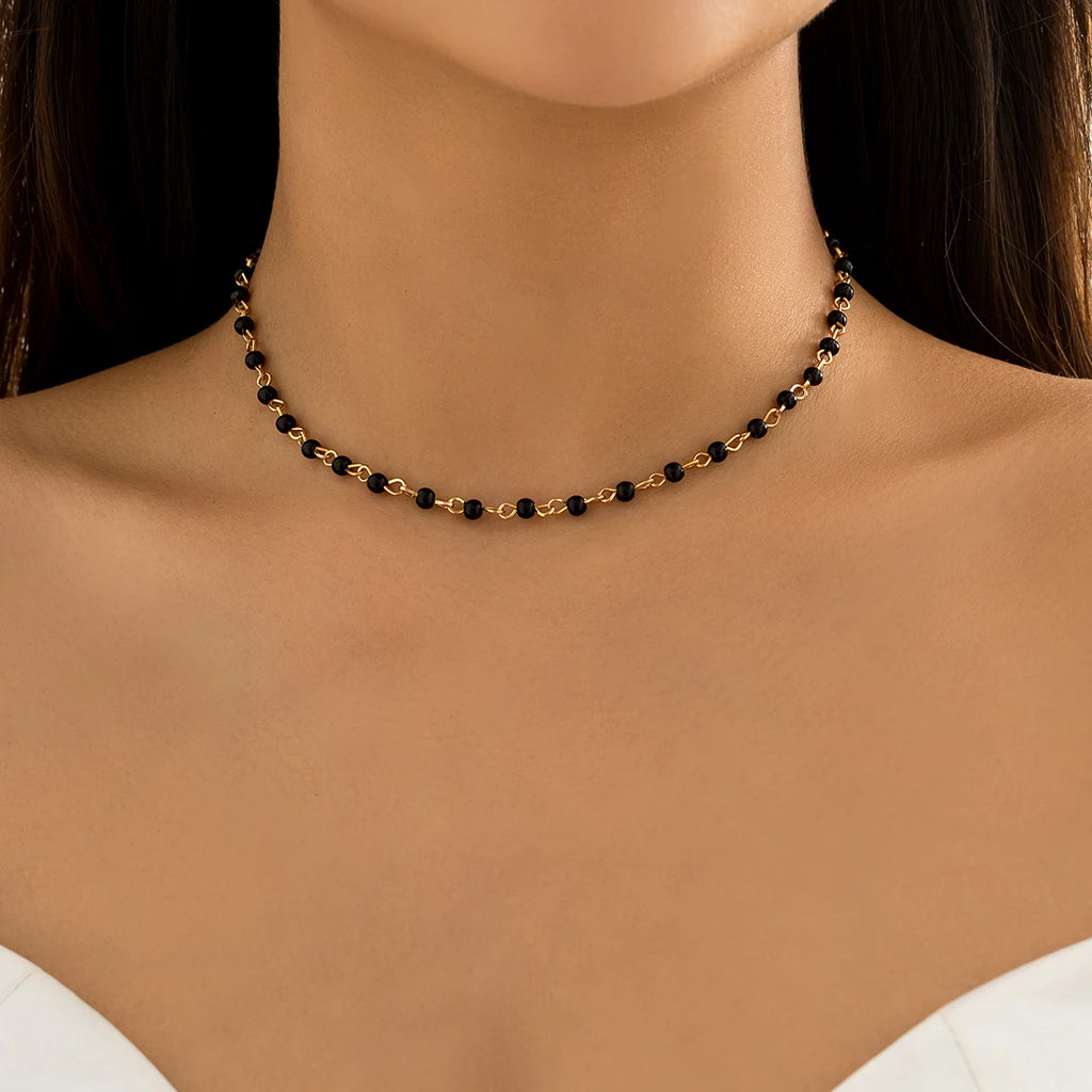 Lacteo Trendy Gold Color Petals Shape Short Neck Chain Necklace Choker for Women Jewelry Collar Clavicle Necklaces Gifts Party