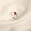 Liemjee Real S925 Sterling Silver Inlaid Love Ruby Wedding Ring    Jewelry For Women Feature Charm Girlfriend Gift