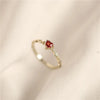 Liemjee Real S925 Sterling Silver Inlaid Love Ruby Wedding Ring    Jewelry For Women Feature Charm Girlfriend Gift