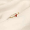 Liemjee Real S925 Sterling Silver Inlaid Love Ruby Wedding Ring    Jewelry For Women Feature Charm Girlfriend Gift