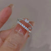 Love open ring 2-piece set Korean personality design sense ring  temperament jewelry real gold plating heart
