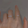 Love open ring 2-piece set Korean personality design sense ring  temperament jewelry real gold plating heart