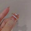 Love open ring 2-piece set Korean personality design sense ring  temperament jewelry real gold plating heart