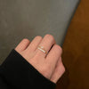 Love open ring 2-piece set Korean personality design sense ring  temperament jewelry real gold plating heart