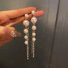 Luxury Bow Pearl Tassel Earrings for Women Bijoux Trendy Bridal Drop Dangling Earrings Statement High Jewelry Gifts