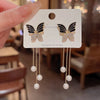 Luxury Bow Pearl Tassel Earrings for Women Bijoux Trendy Bridal Drop Dangling Earrings Statement High Jewelry Gifts