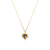 Colorful Crystal Ocean Heart Pendant Necklace For Women Korean  Stainless Steel Neck Chain Female Wedding Jewelry
