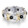 Cubic Zirconia Cross Rings for Women Slimming Health Care Weight Loss Ring Engagement Wedding Couple Gifts Charm Jewelry