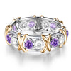 Cubic Zirconia Cross Rings for Women Slimming Health Care Weight Loss Ring Engagement Wedding Couple Gifts Charm Jewelry