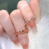 Luxury Exquisite Colored Small Zircon Rings for Women French Retro Crystal Stone Opening Ring Aesthetic Creative Wedding Jewelry