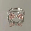 Luxury Exquisite Colored Small Zircon Rings for Women French Retro Crystal Stone Opening Ring Aesthetic Creative Wedding Jewelry