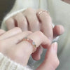 Luxury Exquisite Colored Small Zircon Rings for Women French Retro Crystal Stone Opening Ring Aesthetic Creative Wedding Jewelry