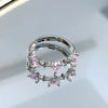 Luxury Exquisite Colored Small Zircon Rings for Women French Retro Crystal Stone Opening Ring Aesthetic Creative Wedding Jewelry