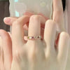 Luxury Exquisite Colored Small Zircon Rings for Women French Retro Crystal Stone Opening Ring Aesthetic Creative Wedding Jewelry