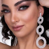 Luxury Oval Pendant Earrings for Women Exaggerate Versatile Geometric Ear Jewelry Elegant Anniversary Party Accessories Gift
