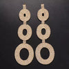 Luxury Oval Pendant Earrings for Women Exaggerate Versatile Geometric Ear Jewelry Elegant Anniversary Party Accessories Gift