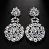 Luxury Round Drag Queen Dangle Earrings Exaggerated Pendant Women Bridal Jewelry 2024 Trend Crystal Hanging Earrings Prom Gift