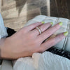 Zircon Gold Color Double Layer Adjustable Opening Rings For Women  Wedding Party Jewelry Birthday Gift