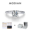 MODIAN 1CT Moissanite Ring Delicate Square Cushion Cut Lab Diamond Ring 925 Sterling Silver Wedding Statement Jewelry For Women