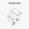 MODIAN 925 Sterling Silver Asymmetry Hollow Out Ring Trendy Smooth Adjustable Size 6-8 Rings Fine Jewelry For Women Party Gift