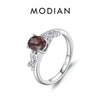 MODIAN 925 Sterling Silver Classic Rainbow Cubic Zirconia Cocktail Party Ring Luxury Delicate Finger Ring For Women Fine Jewelry