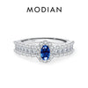 MODIAN 925 Sterling Silver Classic Rainbow Cubic Zirconia Cocktail Party Ring Luxury Delicate Finger Ring For Women Fine Jewelry