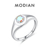 MODIAN 925 Sterling Silver Colorful Enamel Zirconia Signet Finger Ring For Women Daily Accessories Fine Jewelry