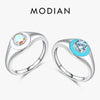 MODIAN 925 Sterling Silver Colorful Enamel Zirconia Signet Finger Ring For Women Daily Accessories Fine Jewelry