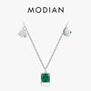 MODIAN 925 Sterling Silver Constellation Virgo Symbol Brand Necklace Chain Dazzling Shiny Square CZ Pendant Fine Jewelry