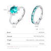 MODIAN 925 Sterling Silver Crown Paraiba Emerald Cut Zircon Ring For Women Cocktail Party Fine Jewelry
