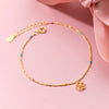 MODIAN 925 Sterling Silver Cute Flower Link Chain Bracelet For Trendy Gold Color Enamel Bracelets For Women Fine Jewelry Gift