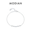 MODIAN 925 Sterling Silver Dainty Simple Shiny Stackable Bracelet For Women White Gold Plated Link Chain Trendy Jewelry
