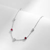 MODIAN 925 Sterling Silver Dazzling Prong Setting Round Red CZ Bracelet Link Chain Adjustable For Women Party Fine Jewelry Gift