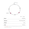 MODIAN 925 Sterling Silver Dazzling Prong Setting Round Red CZ Bracelet Link Chain Adjustable For Women Party Fine Jewelry Gift