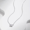 MODIAN 925 Sterling Silver Delicate Emerald Cut Rectangle CZ Pendant Necklace For Women Wedding Party Fine Jewelry Gift