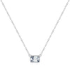 MODIAN 925 Sterling Silver Delicate Emerald Cut Rectangle CZ Pendant Necklace For Women Wedding Party Fine Jewelry Gift