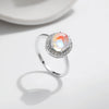 MODIAN 925 Sterling Silver Delicate Luxurt Oval Moonstone Party Finger Ring Shiny Rainbow Color Fine Jewlry For Women Gift