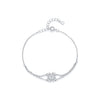 MODIAN 925 Sterling Silver Double Layer Flowers Hearts CZ Romantic Bracelet Luxury Adjustable Chain Link for Women Jewelry