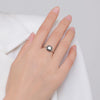 MODIAN 925 Sterling Silver Elegant Black Enamel Zircon Finger Ring Eternal Love Ring For Women Engagement Wedding Fine Jewelry